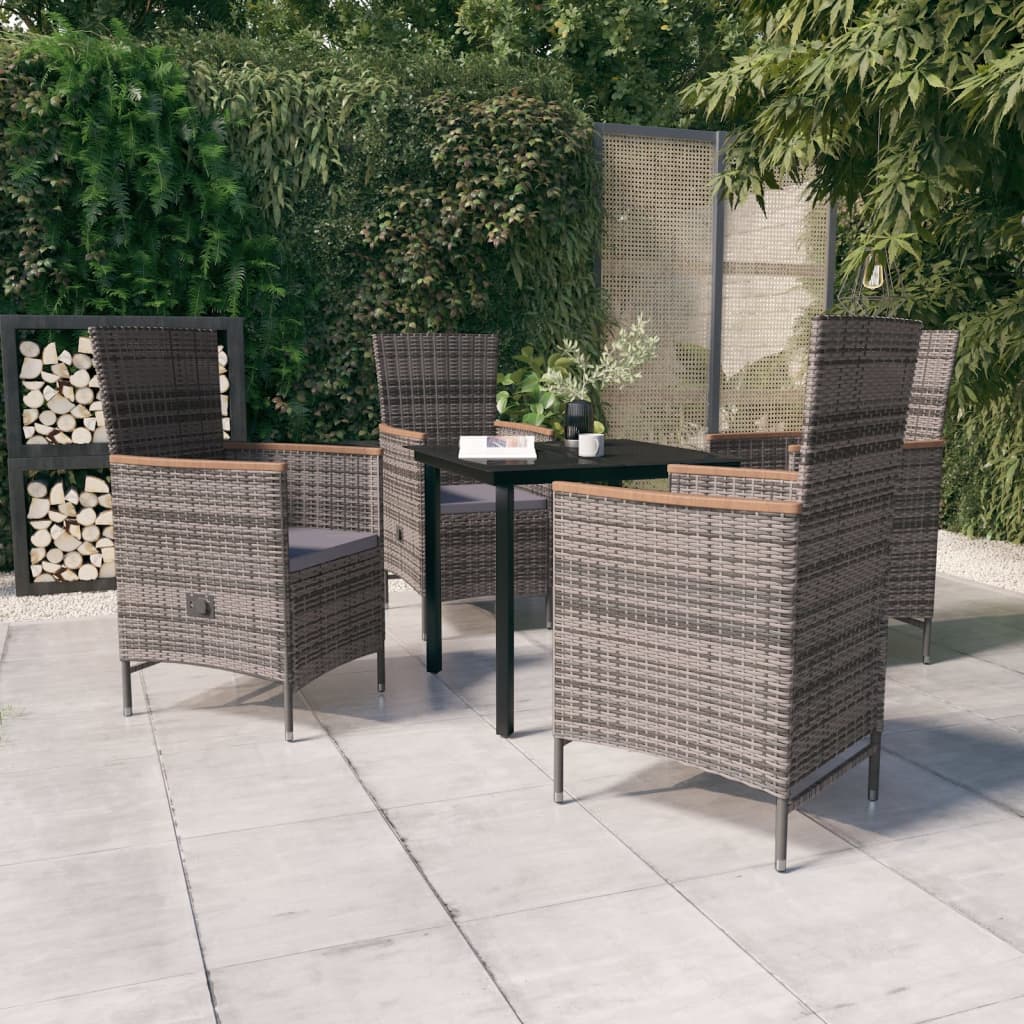 Set Mobilier Pentru Grădină, Cu Perne, 3 Piese, Gri