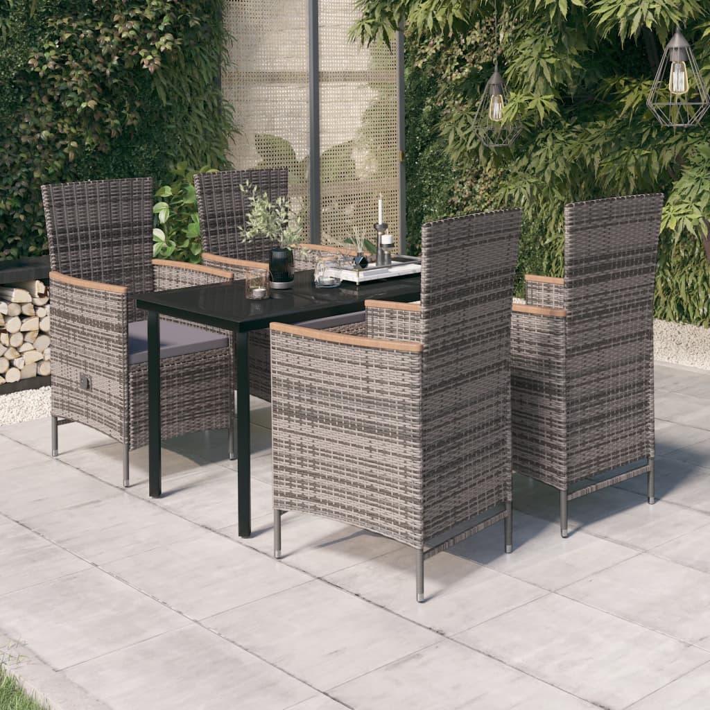 Set Mobilier Pentru Grădină, Cu Perne, 3 Piese, Gri