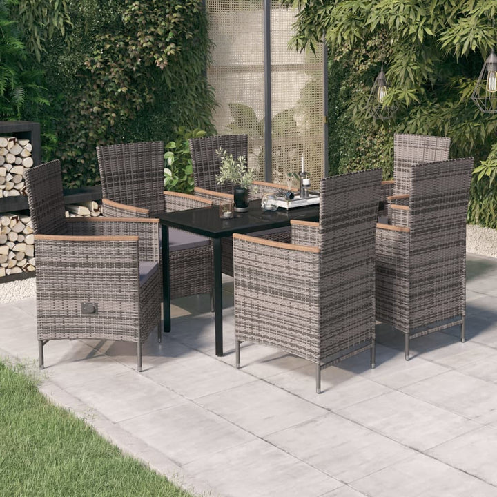 Set Mobilier Pentru Grădină, Cu Perne, 3 Piese, Gri