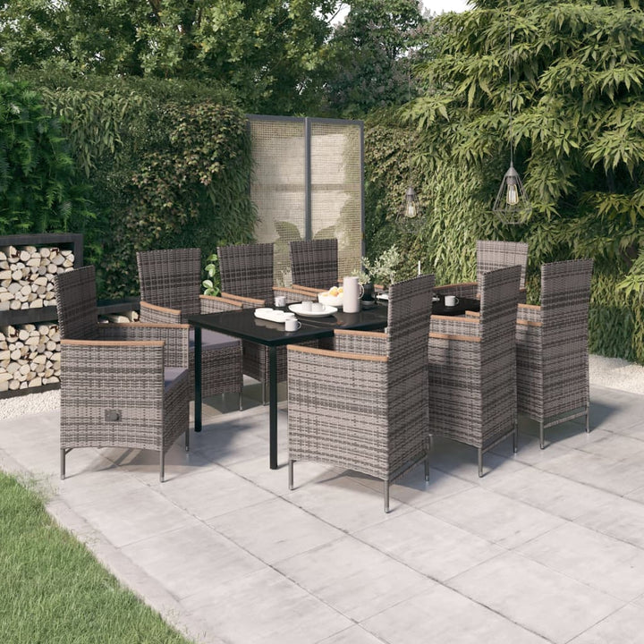 Set Mobilier Pentru Grădină, Cu Perne, 3 Piese, Gri