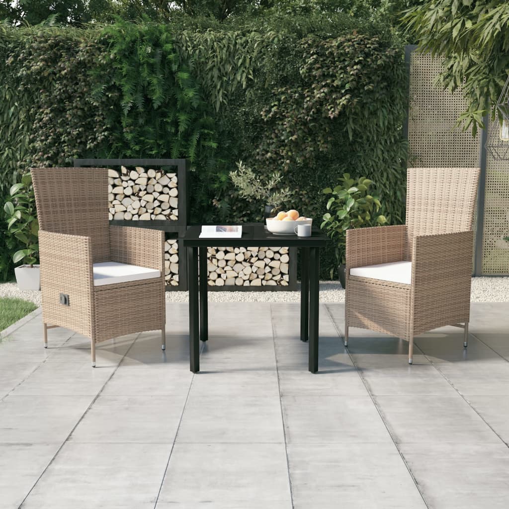 Set Mobilier Pentru Grădină, Cu Perne, 3 Piese, Gri