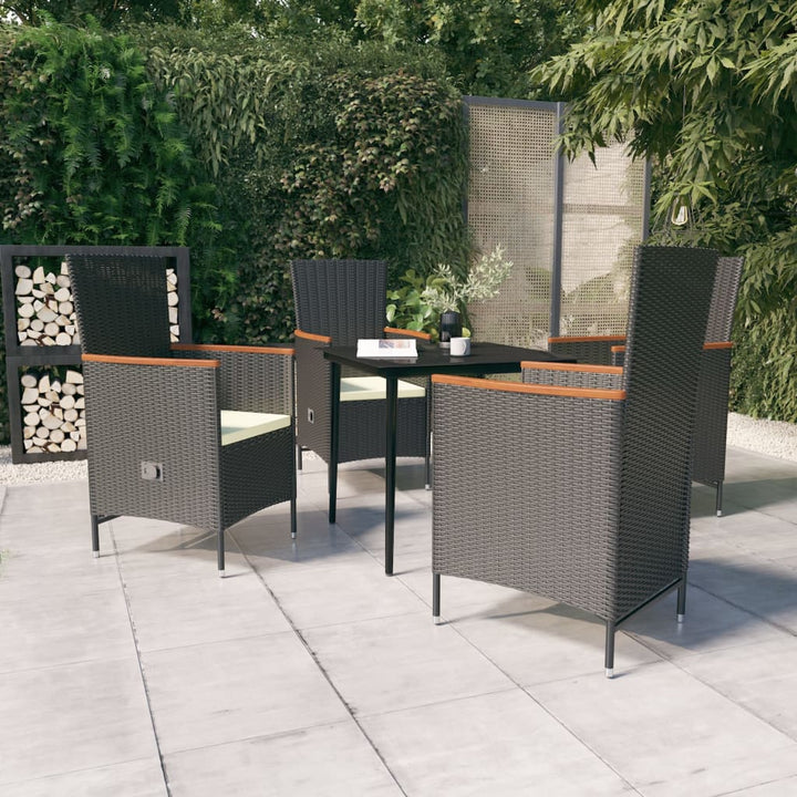 Set Mobilier De Grădină Cu Perne, 3 Piese, Negru