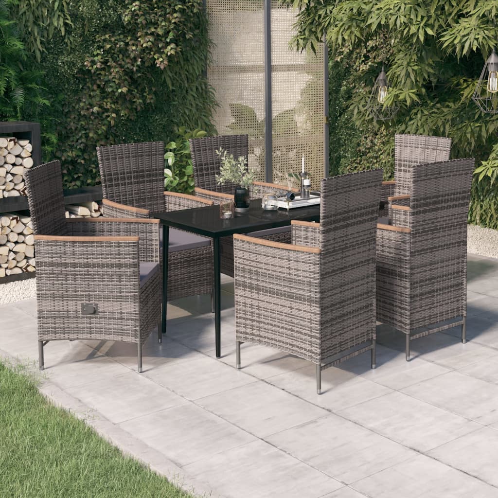 Set Mobilier De Grădină Cu Perne, 3 Piese, Negru