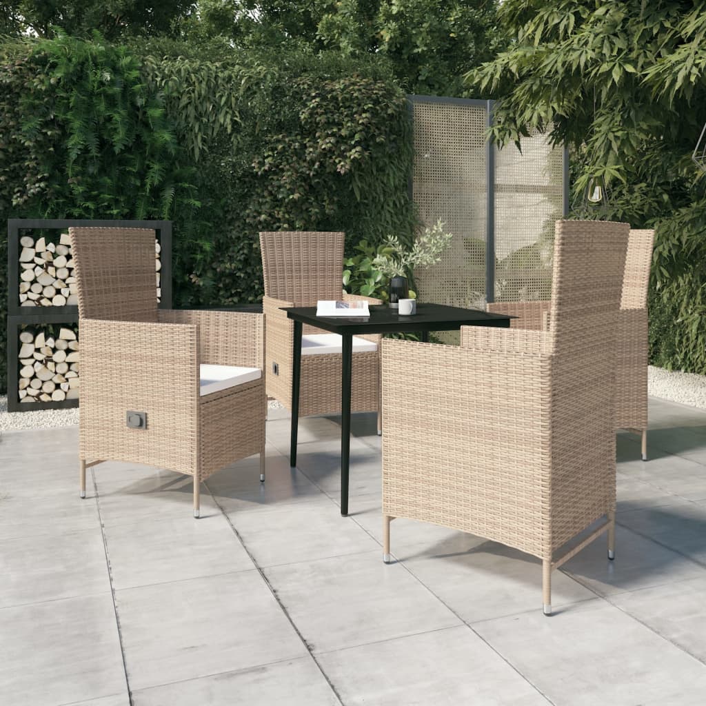 Set Mobilier De Grădină Cu Perne, 3 Piese, Negru