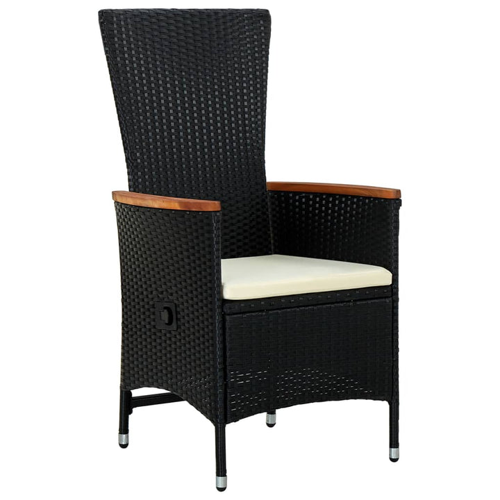 Set De Masă Pentru Grădină, 7 Piese, Cu Perne, Negru