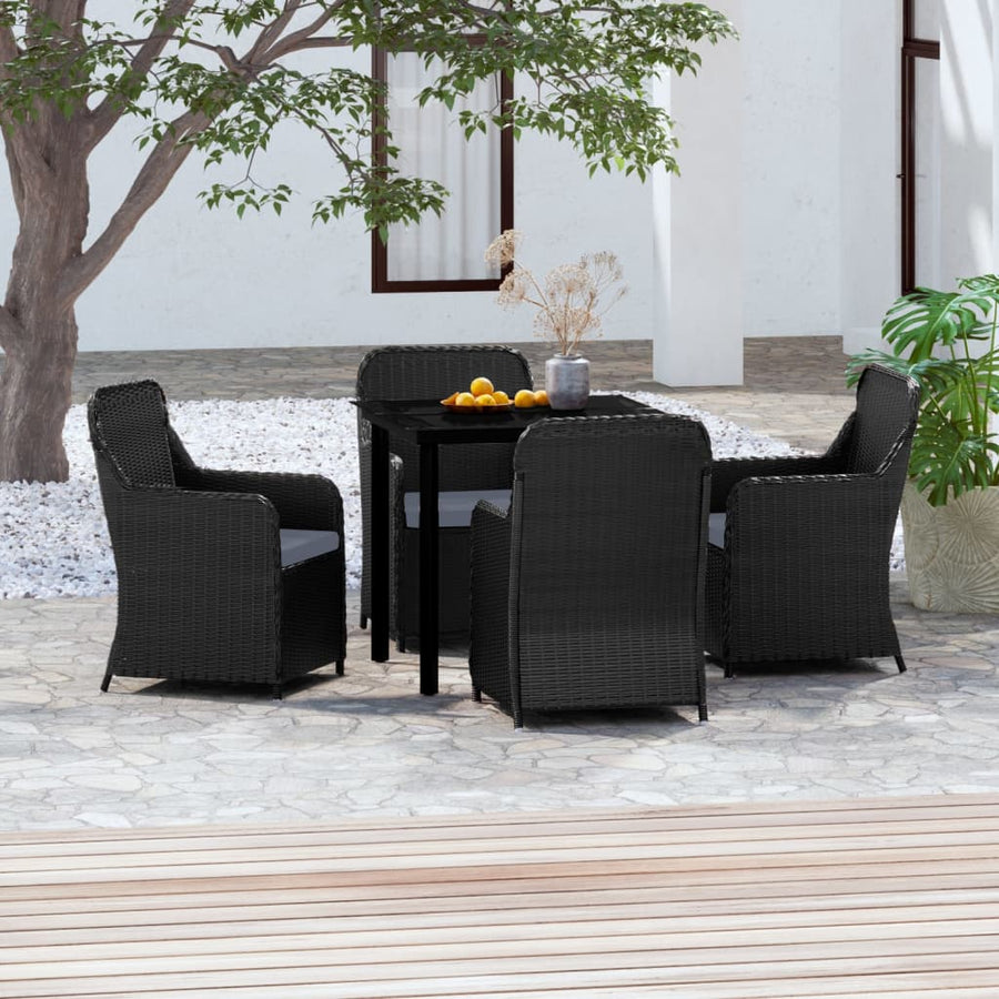 Set Masă Pentru Grădină, 5 Piese, Cu Perne,