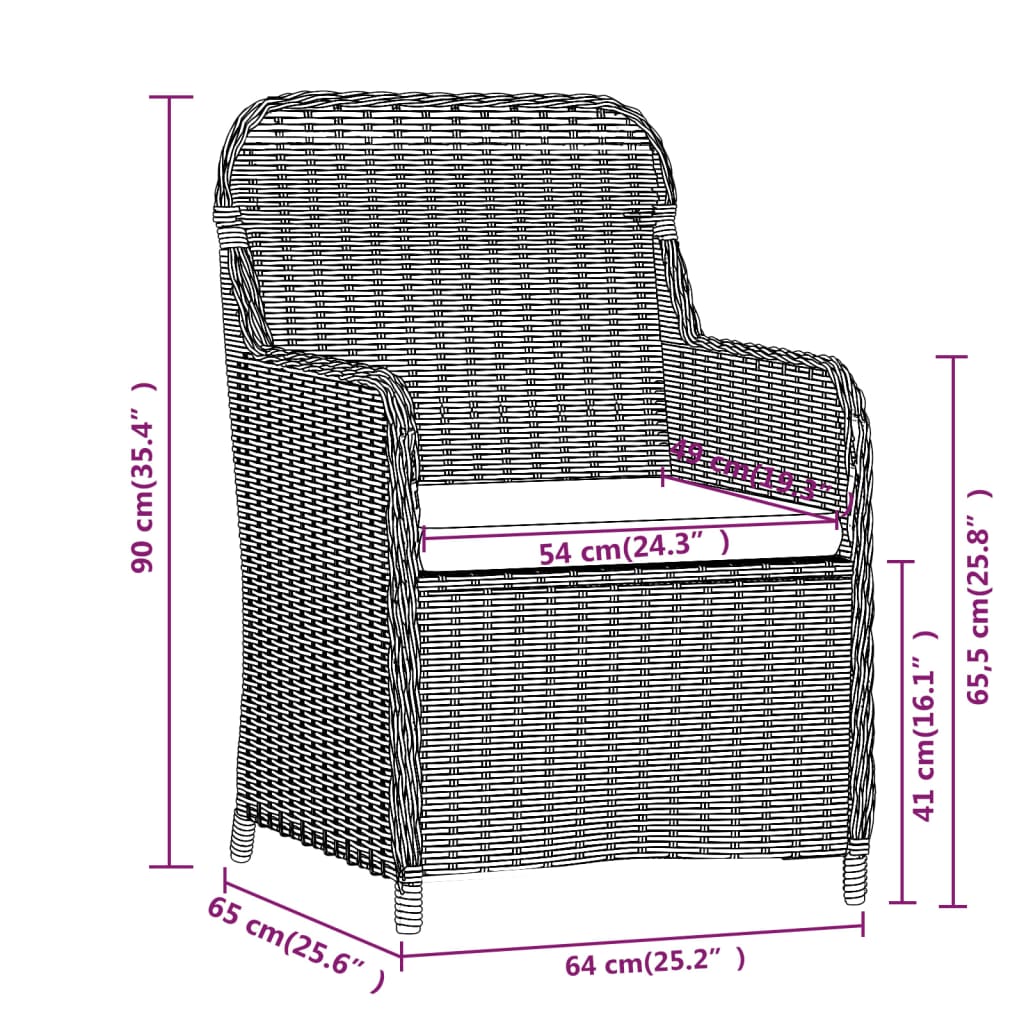 Set Mobilier De Grădină Cu Perne, 3 Piese,