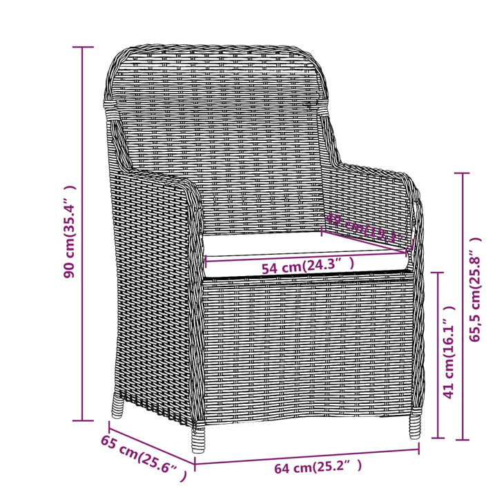 Set Mobilier De Grădină Cu Perne, 3 Piese,