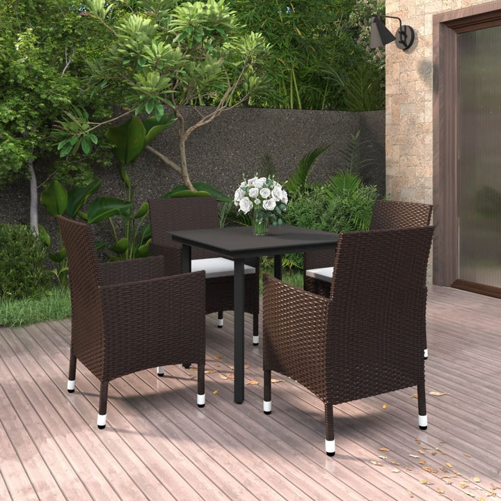 Set Mobilier De Grădină Cu Perne, 7 Piese, Poliratan Și Sticlă