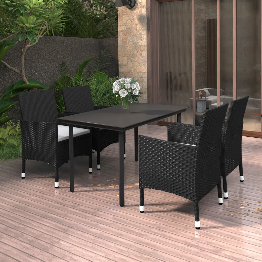 Set Mobilier De Grădină Cu Perne, 7 Piese, Poliratan Și Sticlă