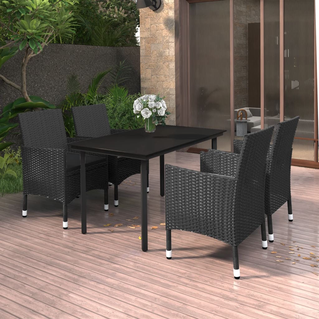 Set Mobilier De Grădină Cu Perne, 7 Piese, Poliratan Și Sticlă