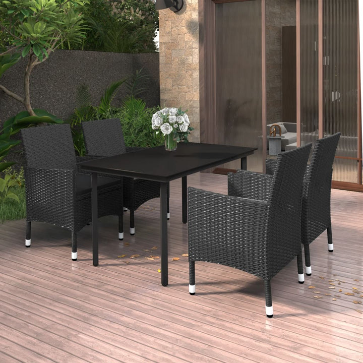 Set Mobilier De Grădină Cu Perne, 7 Piese, Poliratan Și Sticlă
