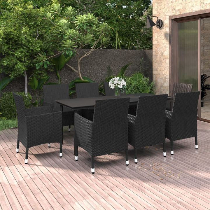Set Mobilier De Grădină Cu Perne, 7 Piese, Poliratan Și Sticlă