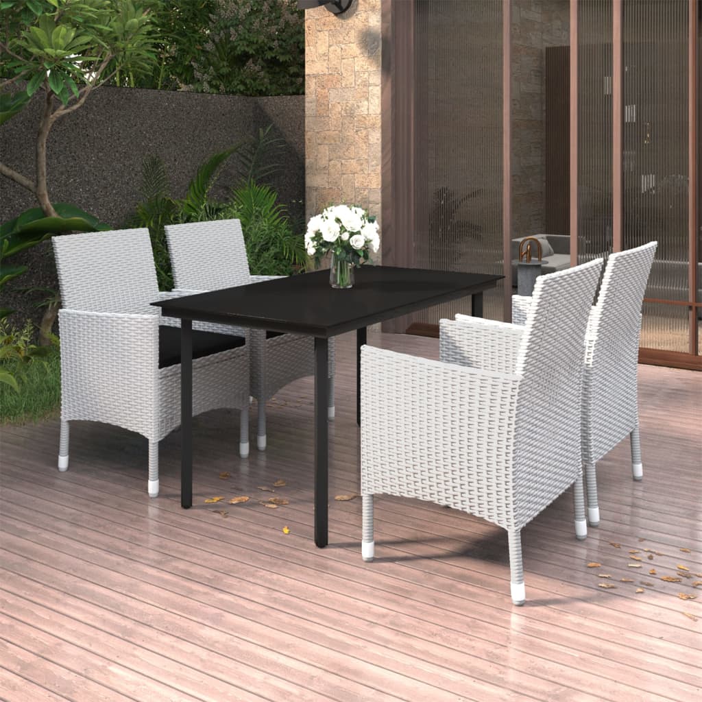 Set Mobilier De Grădină Cu Perne, 7 Piese, Poliratan Și Sticlă