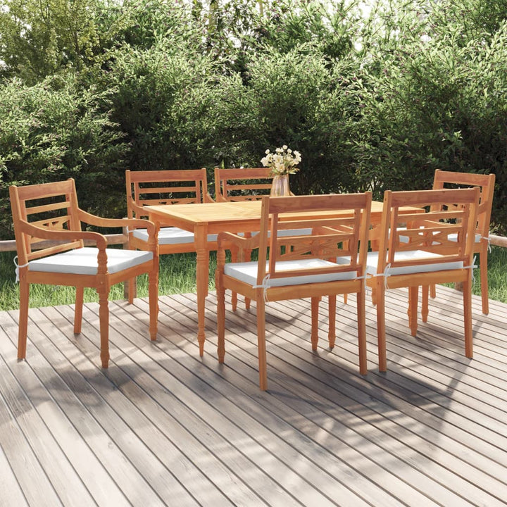Set Mobilier De Grădină Cu Perne, 5 Piese, Lemn Masiv De Tec