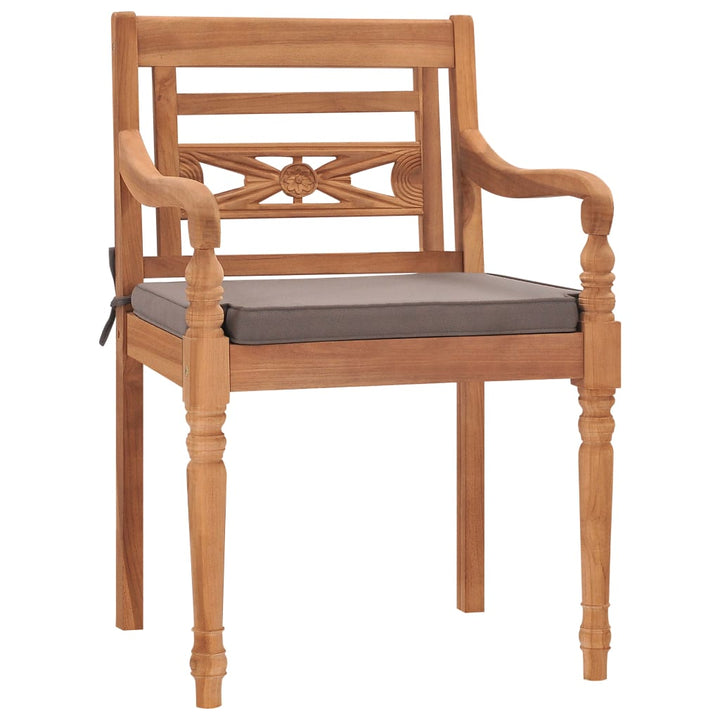 Set Mobilier De Grădină Cu Perne, 5 Piese, Lemn Masiv De Tec