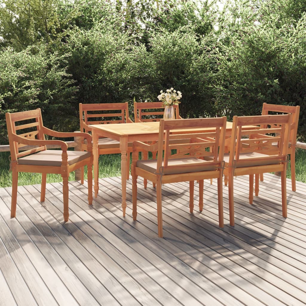 Set Mobilier De Grădină Cu Perne, 5 Piese, Lemn Masiv De Tec