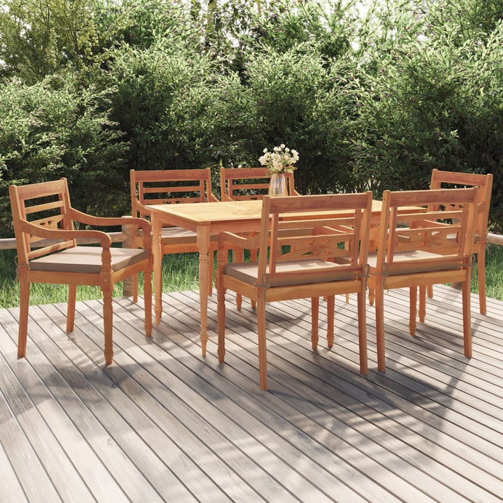 Set Mobilier De Grădină Cu Perne, 5 Piese, Lemn Masiv De Tec