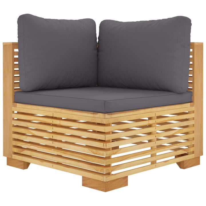 Set Mobilier Grădină Cu Perne, 6 Piese, Lemn Masiv De Tec