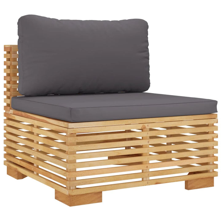 Set Mobilier Grădină Cu Perne, 5 Piese, Lemn Masiv De Tec