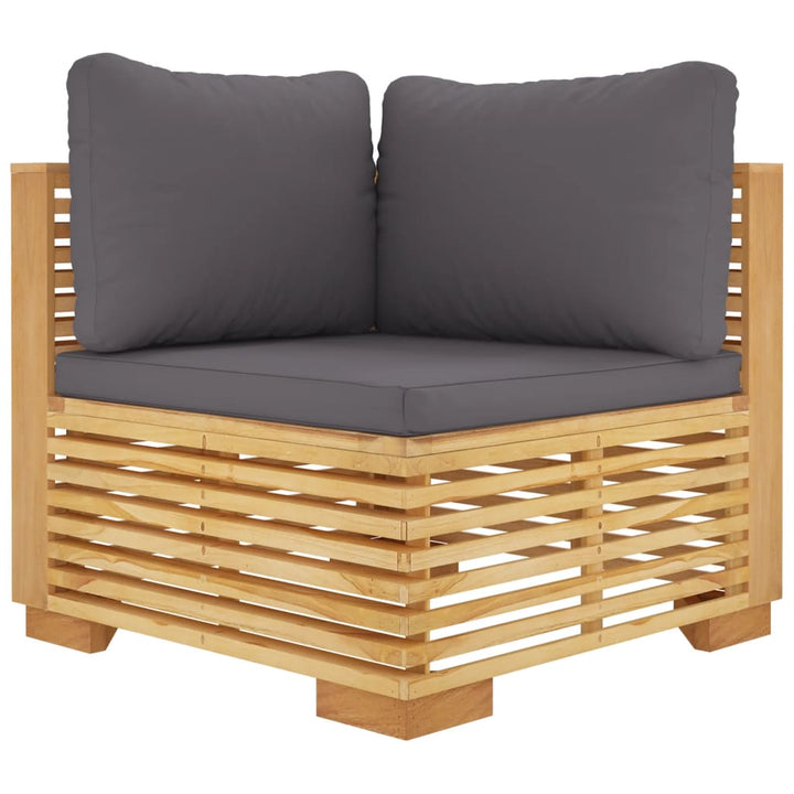 Set Mobilier Grădină Cu Perne, 5 Piese, Lemn Masiv De Tec