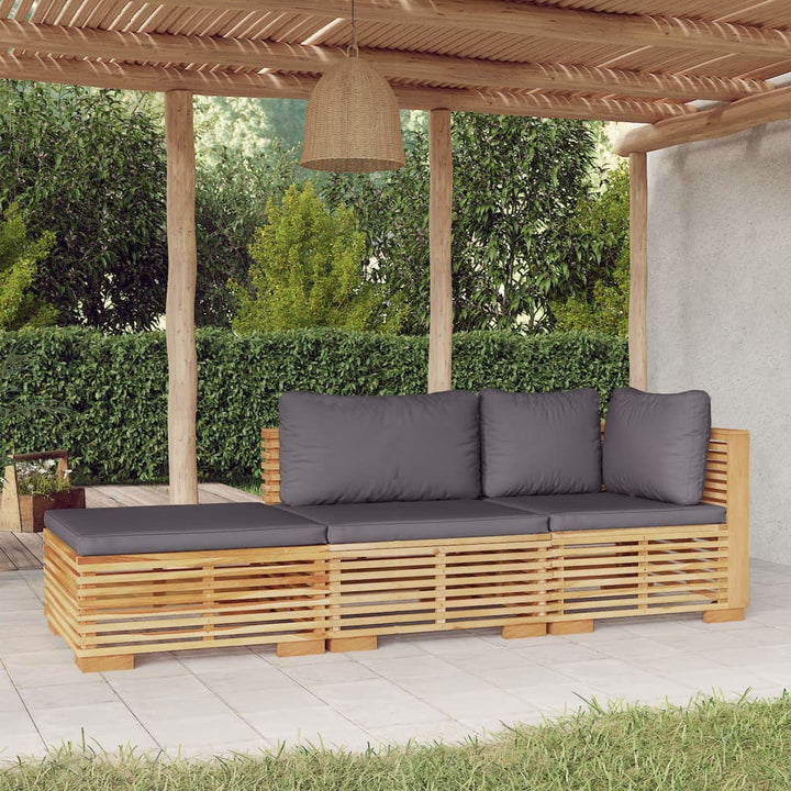 Set Mobilier Grădină Cu Perne, 6 Piese, Lemn Masiv De Tec