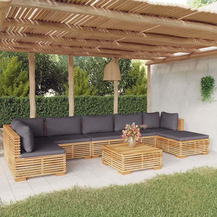 Set Mobilier Grădină Cu Perne, 6 Piese, Lemn Masiv De Tec