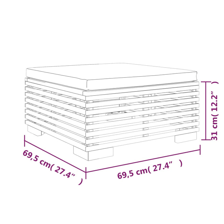Set Mobilier Grădină Cu Perne, 5 Piese, Lemn Masiv De Tec