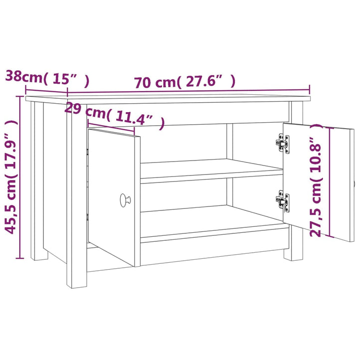 Dulap Pentru Pantofi, , 70X38X45,5 Cm, Lemn Masiv De Pin