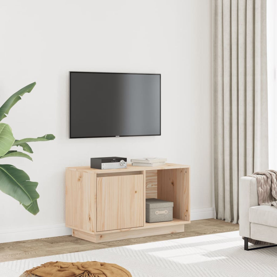 Comodă Tv, 74X35X44 Cm, Lemn Masiv De Pin