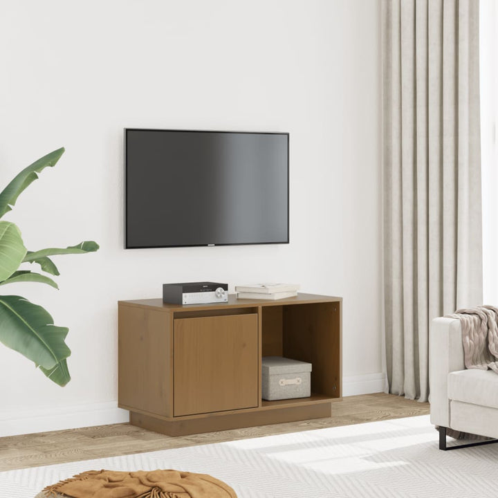 Comodă Tv, 74X35X44 Cm, Lemn Masiv De Pin