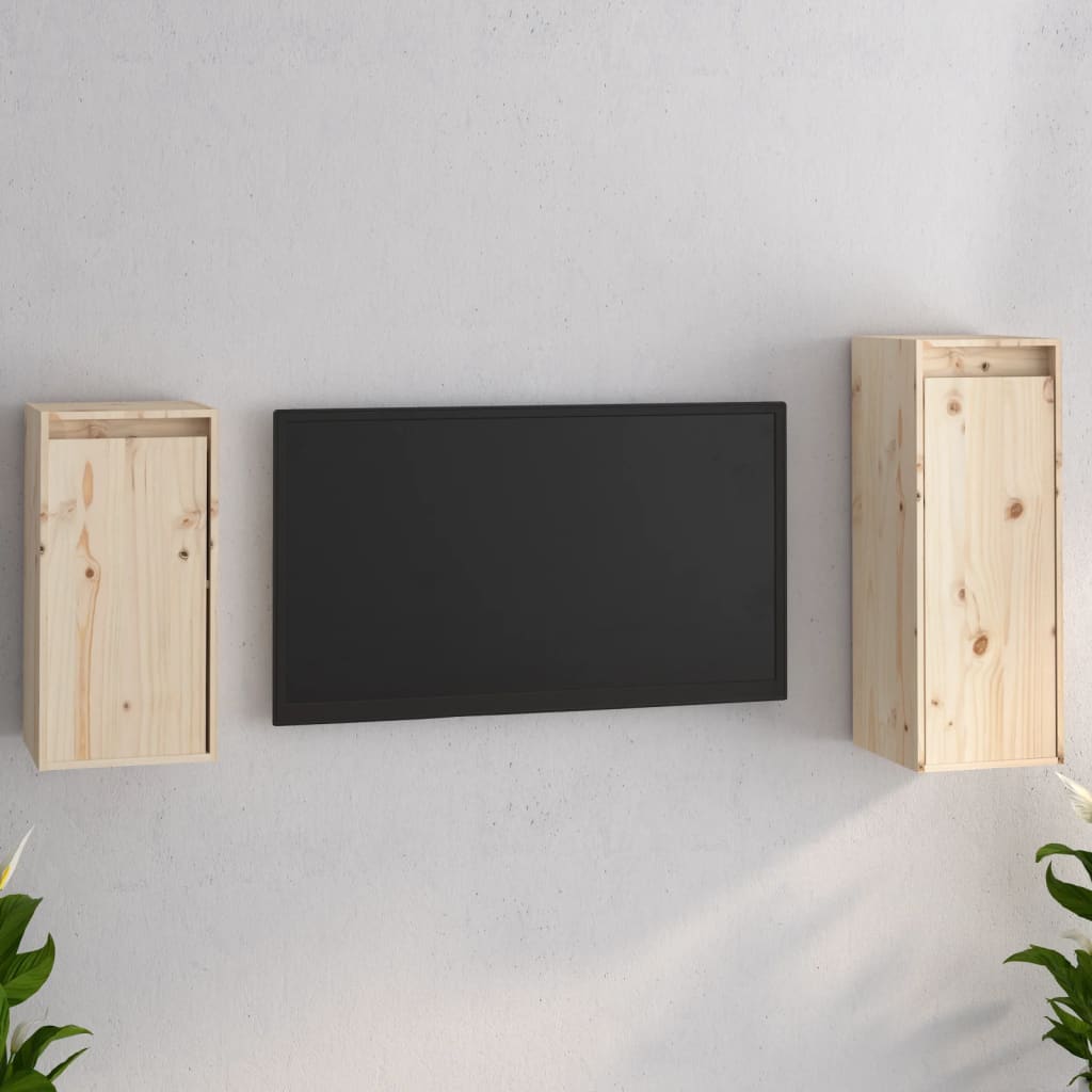 Comode Tv, 2 Buc., , Lemn Masiv De Pin