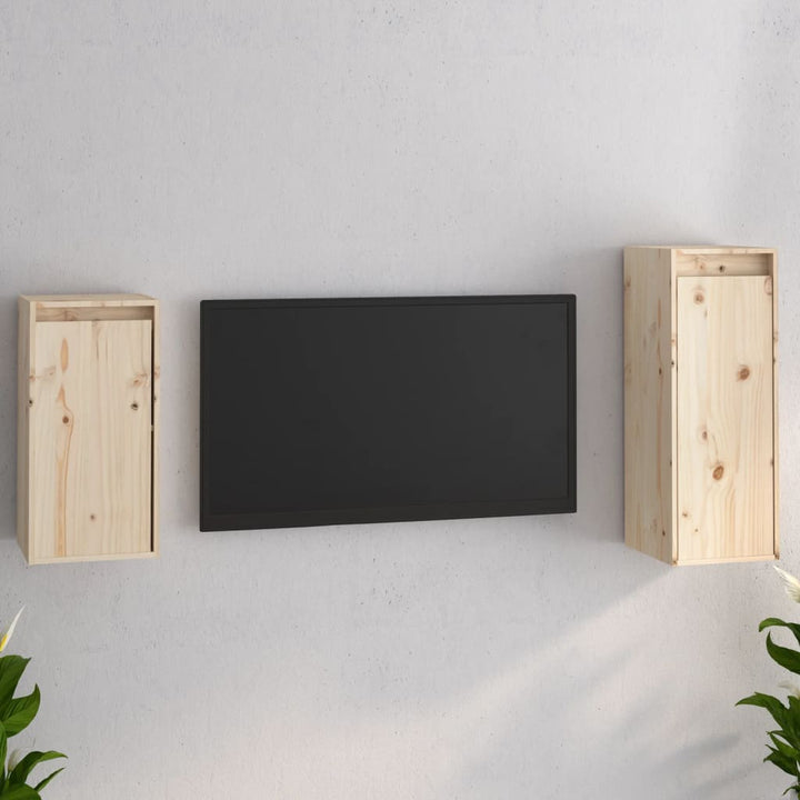 Comode Tv, 2 Buc., , Lemn Masiv De Pin