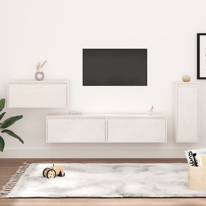 Comode Tv, 4 Buc., Lemn Masiv De Pin