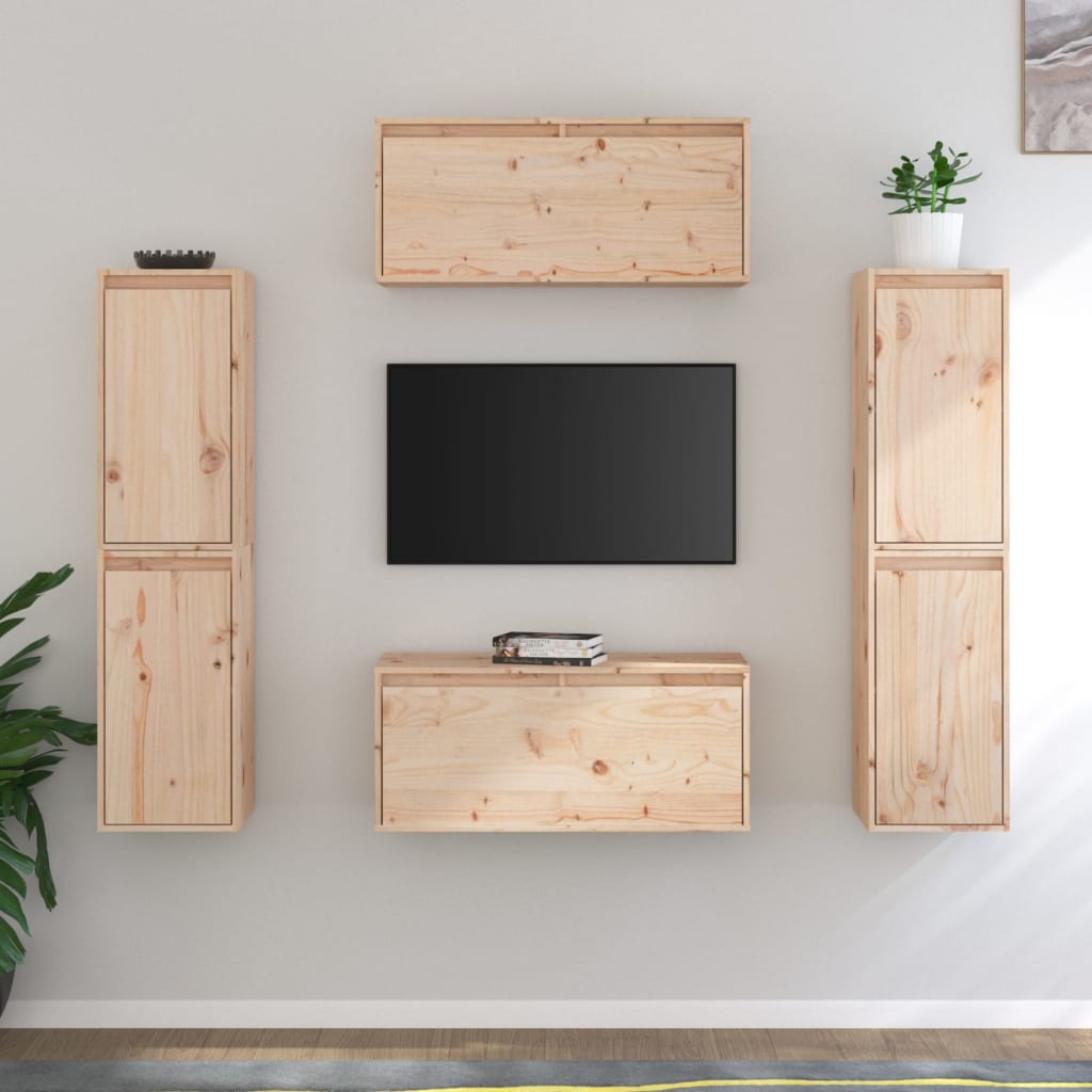 Comode Tv, ,6 Buc., Lemn Masiv De Pin