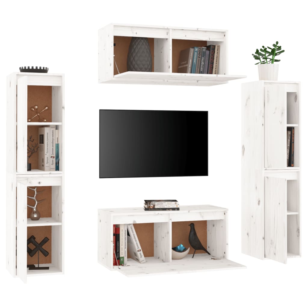 Comode Tv, ,6 Buc., Lemn Masiv De Pin