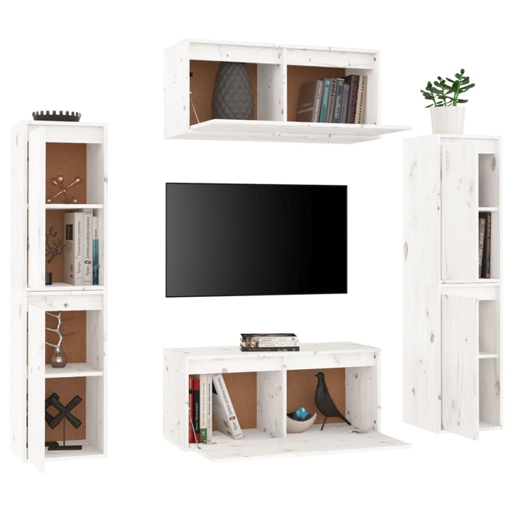 Comode Tv, ,6 Buc., Lemn Masiv De Pin