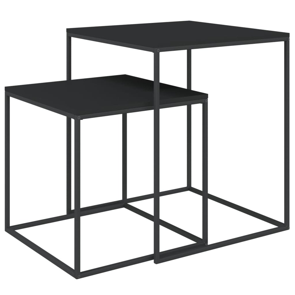Set Măsuțe De Cafea, 2 Buc., Lemn Prelucrat Și Metal