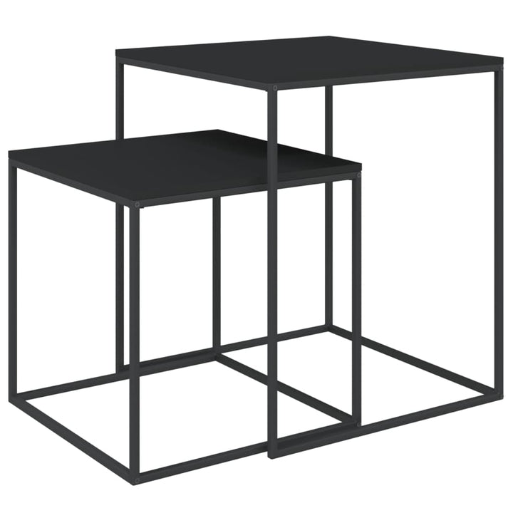 Set Măsuțe De Cafea, 2 Buc., Lemn Prelucrat Și Metal