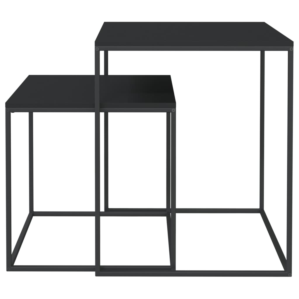 Set Măsuțe De Cafea, 2 Buc., Lemn Prelucrat Și Metal