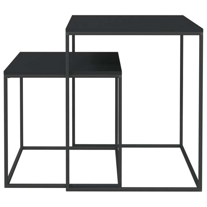 Set Măsuțe De Cafea, 2 Buc., Lemn Prelucrat Și Metal