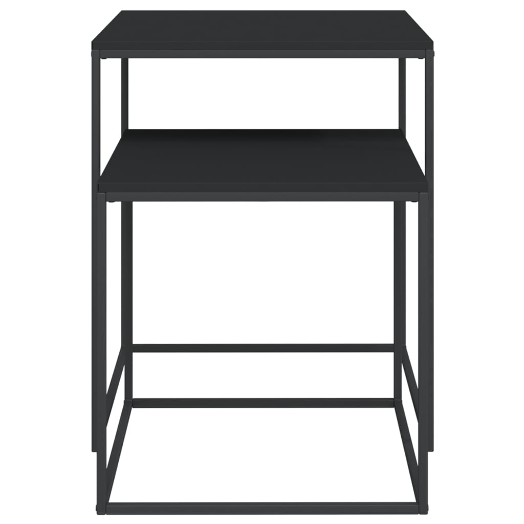 Set Măsuțe De Cafea, 2 Buc., Lemn Prelucrat Și Metal