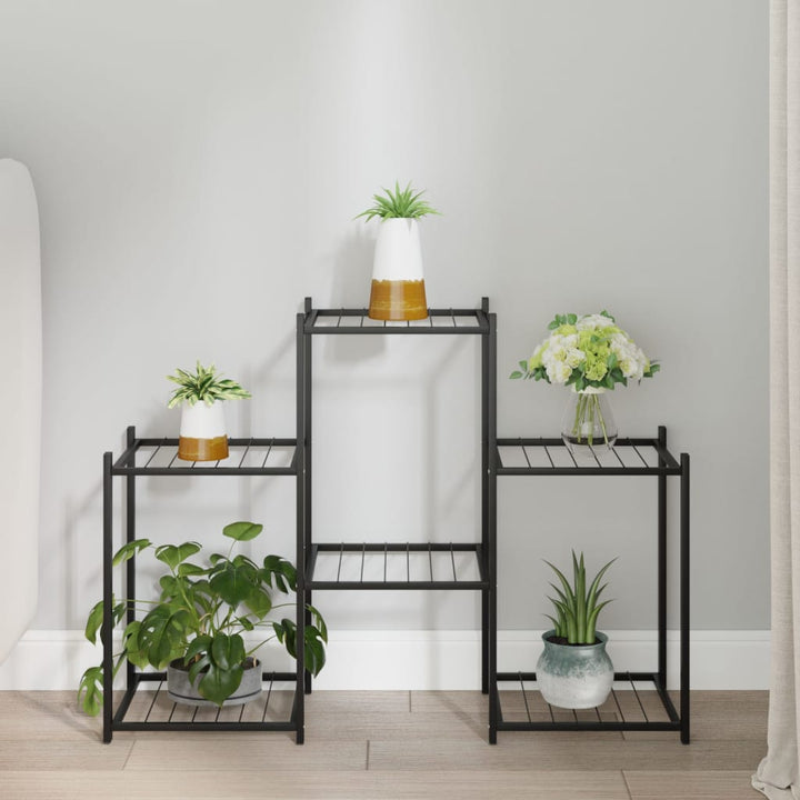 Suport Pentru Flori Cu Roți, 83X25X63,5 Cm, Negru, Fier