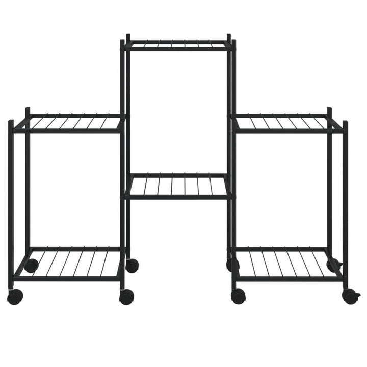 Suport Pentru Flori Cu Roți, 83X25X63,5 Cm, Negru, Fier