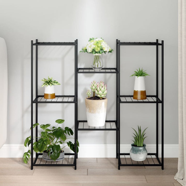 Suport Pentru Flori Cu Roți, 83X25X83,5 Cm, Negru, Fier