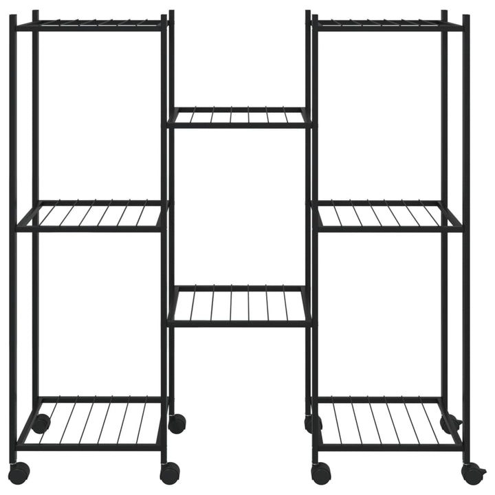 Suport Pentru Flori Cu Roți, 83X25X83,5 Cm, Negru, Fier