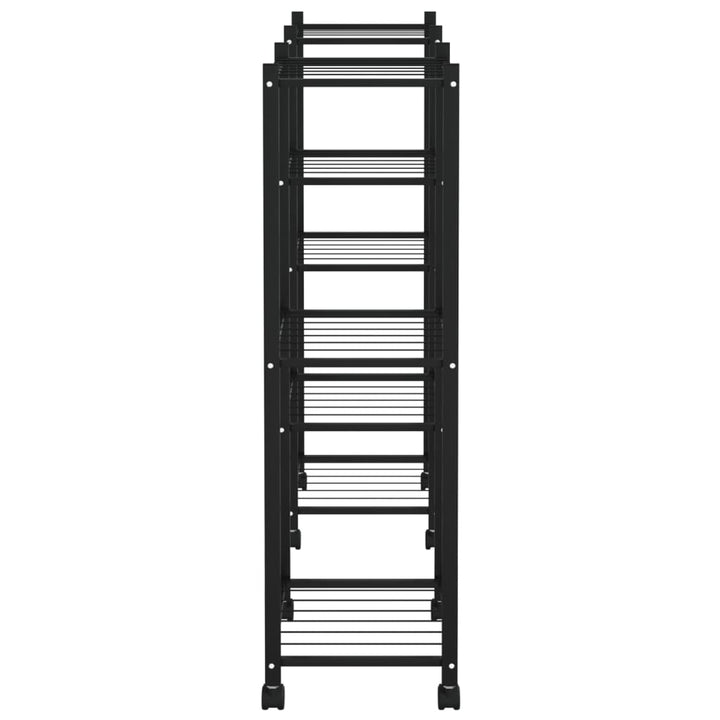 Suport Pentru Flori Cu Roți, 83X25X83,5 Cm, Negru, Fier