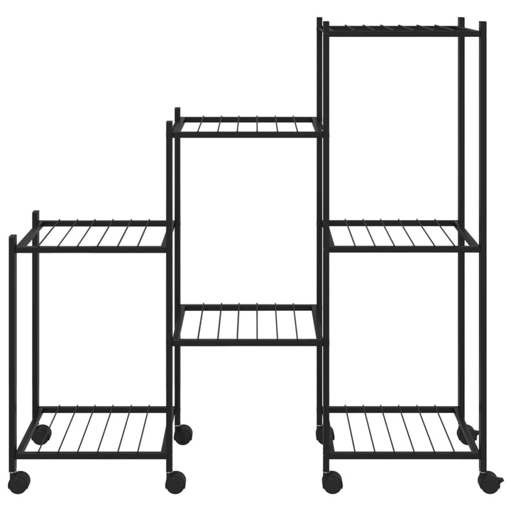 Suport Pentru Flori Cu Roți, 83X25X83,5 Cm, Negru, Fier