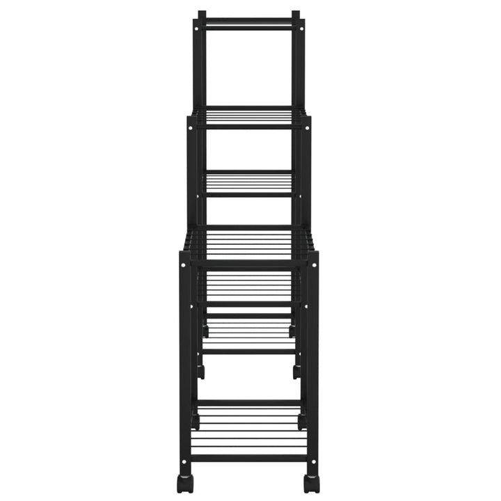 Suport Pentru Flori Cu Roți, 83X25X83,5 Cm, Negru, Fier