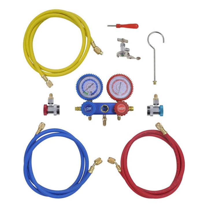 Pompă De Vid 50 L/Min Cu Set De Manometre În Set Scule
